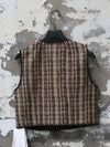 INTO THE EAST 2025 Autumn/Winter Green and Brown Blended Plaid Duffle Vest/Blended Hooded Jacket/Coat ITE-E1DGAW139GBR20VE-LZ Vest